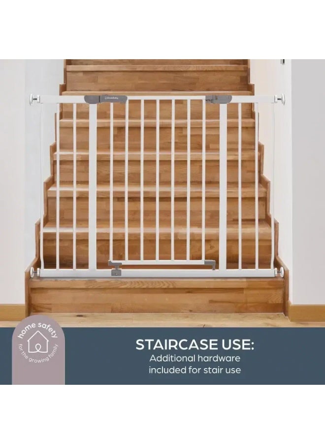 بوستون بوابة أطفال دريم بيبي آفا عريضة للغاية تُثبّت بالضغط - تناسب الفتحات من 99 إلى 105.5 سم - مزودة بخاصية البقاء مفتوحة وتشغيل بيد واحدة - مثالية للسلالم والممرات والأبواب الكبيرة - أبيض - Image 2